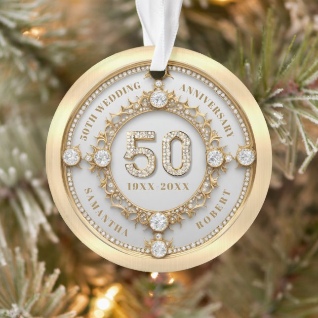 Glam Diamond & Gold Frame 50e anniversaire de Mari (Arbre)