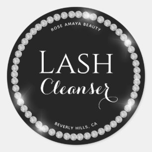 Glam Diamond Luxurious Customizable Lash Cleanser Classic Round Sticker