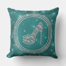Glam Diamond Stiletto Shoe On Teal