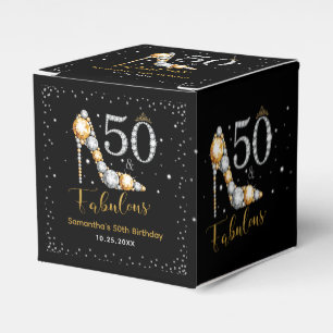 Glam Diamonds Fifty and Fabulous 50th Birthday Favor Box