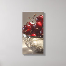 Glam Disco Bowl Cherries Still Life Pop Art