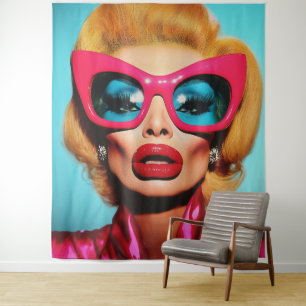 Glam Diva in Retro Shades Tapestry