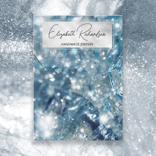 Glam Elegant Blue Crystal Diamond Jewelry Display Business Card