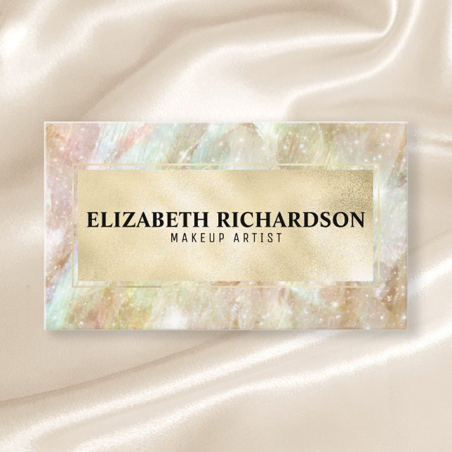 Glam Elegant Luxury Modern Iridescent Holographic  Business Card (Creator Uploaded)