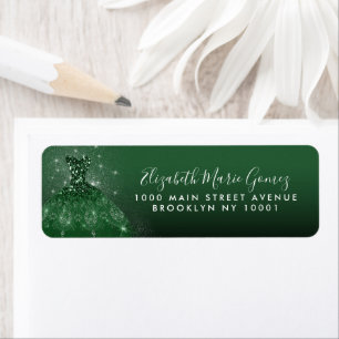 Glam Emerald Green Parties scintillant Argent Gown