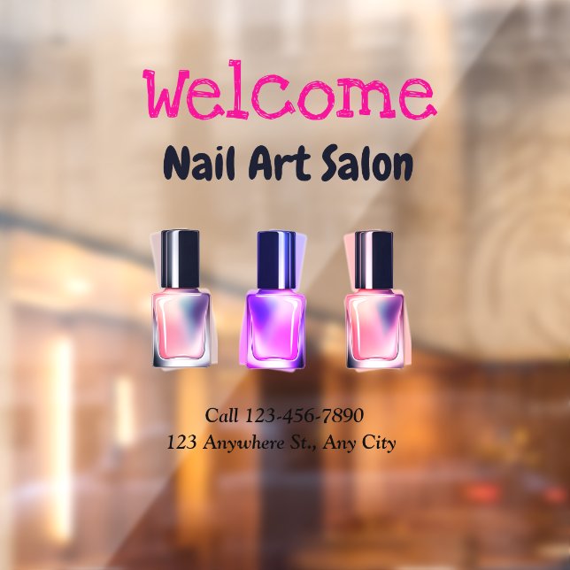 Glam Entry Nail Salon Window Cling – Personalized (Sheet 2)