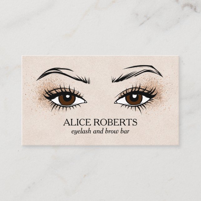 Glam Eyelash extension Brow Bar make up artist Business Card (Front)