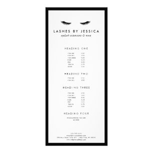 Glam Eyelashes Classic Black and White Rack Card