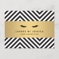 Glam Eyelashes with Bold Pattern Postcard