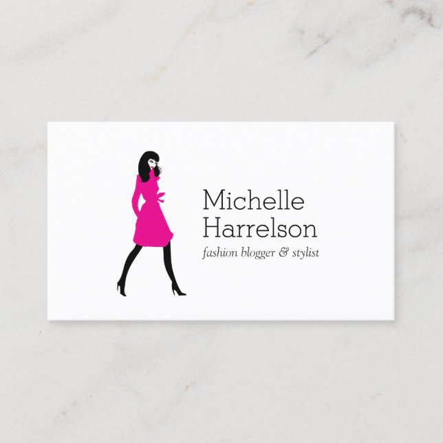 Glam Fashion Girl Style Blogger Carte de visite (Devant)