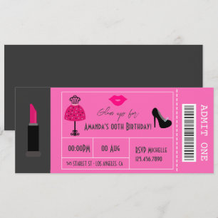 Glam Fashion Show Party Night Girl's Ticket Invitation