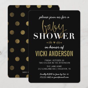 Glam Faux Gold Modern Baby Shower Invitations