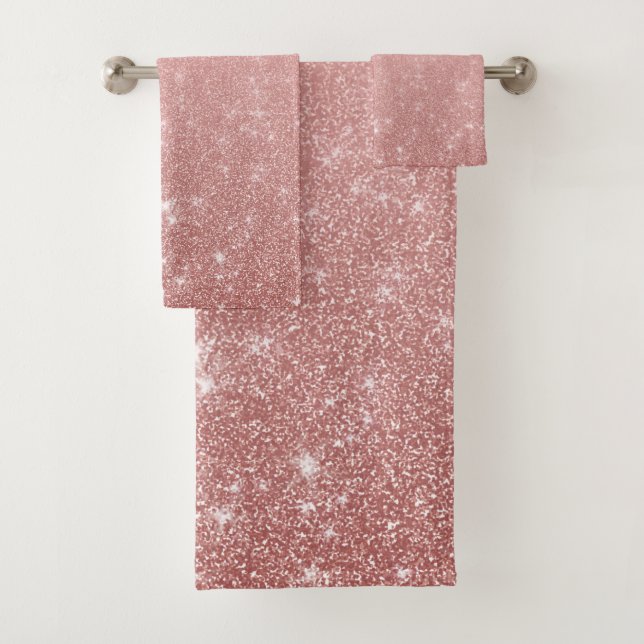 Glam Faux Rose Gold Pink Parties scintillant Ombre (En situation)