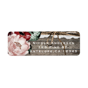 Glam Floral Rustic Wood & Lace Wedding Invitation