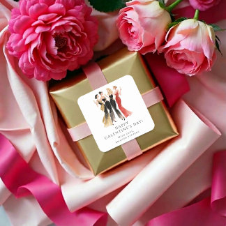 Glam Four Pretty Elegant Ladies Galentine's Day Square Sticker