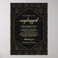 Glam Gatsby 20s Unplugged Wedding Ceremony Sign
