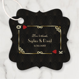 Glam Gatsby Casino Las Vegas Poker Wedding Favour Tags