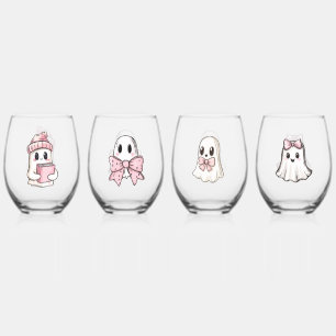 Glam Ghouls Stemless Wine Glass