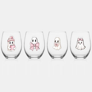 Glam Ghouls Stemless Wine Glass
