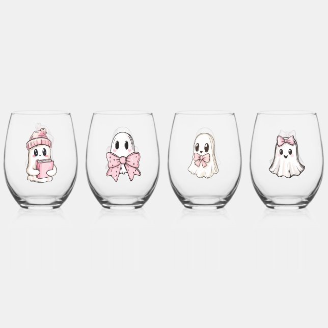 Glam Ghouls Stemless Wine Glass (Front)
