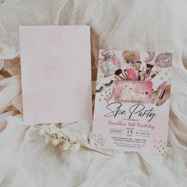 Glam Girl Birthday Spa Party Invitation (Creator Uploaded)