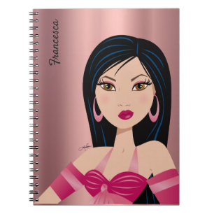 Glam Girl Sassy Attitude Asian Girl Personalized Notebook