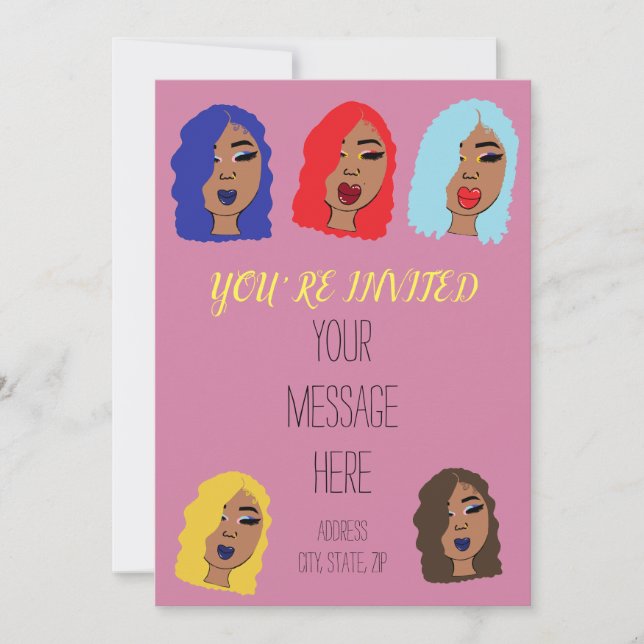 Glam Girls Girly Pink Party Invitation (Front)