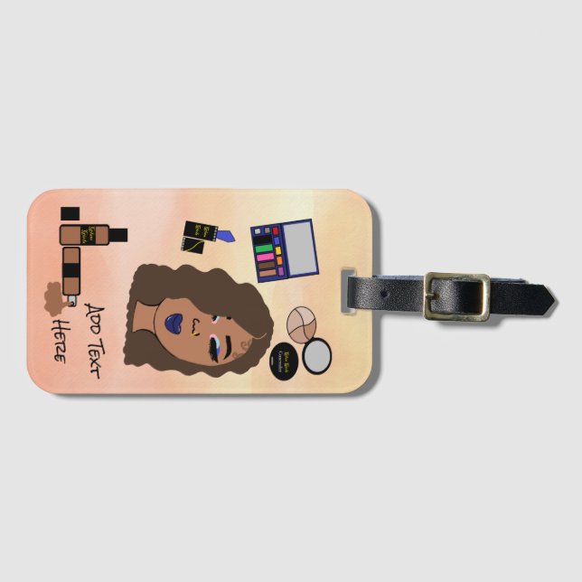 Glam Girls Personalized Makeup Lover’s Luggage Tag (Front Horizontal)