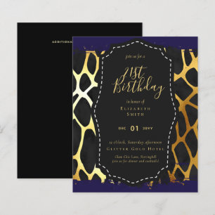 Glam Girly Glitter 21st birthday (or other) Invite