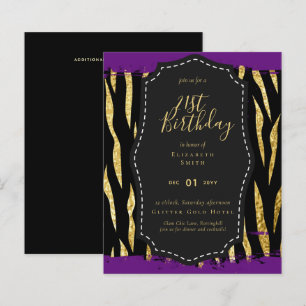 Glam Girly Glitter 21st birthday (or other) Invite