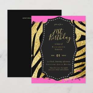 Glam Girly Glitter 21st birthday (or other) Invite