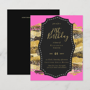 Glam Girly Glitter 21st birthday (or other) Invite