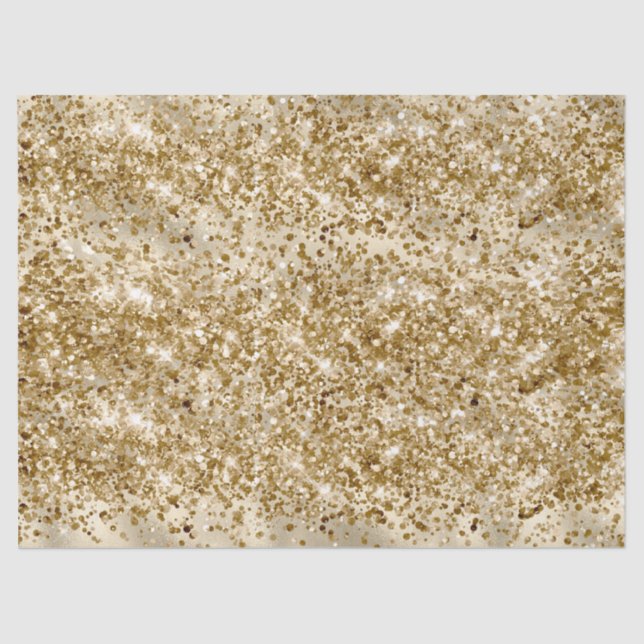 Glam Girly Gold Glitter Sparkle Confetti Tissue Paper (Front)