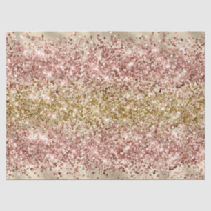 Glam Girly Gold Pink Glitter Sparkle Confetti Tissue Paper