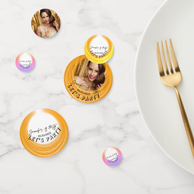 Glam Girly Photo Script 20 30 40 th Birthday Party Confetti (Group)