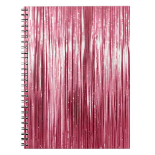 Glam Girly Pink Tinsel Stripes Notebook