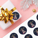 Glam Girly Shoes Purse Makeup Christmas Tree Classic Round Sticker<br><div class="desc">This girly and glamourous Christmas sticker will be the talk of all your friends and family. It's a unique and stylish concept for your holiday papery. It depicts faux gold glitter typography saying, "Merry Christmas." It also features hand-drawn and hand-painted watercolor purses, high heel shoes, faux glitter ornaments, makeup, perfume...</div>