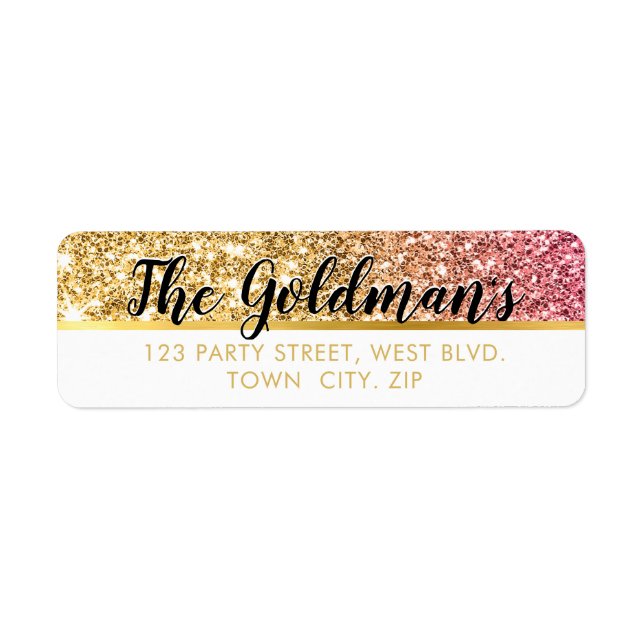 GLAM glamourous cool luxe pink gold glitter (Front)