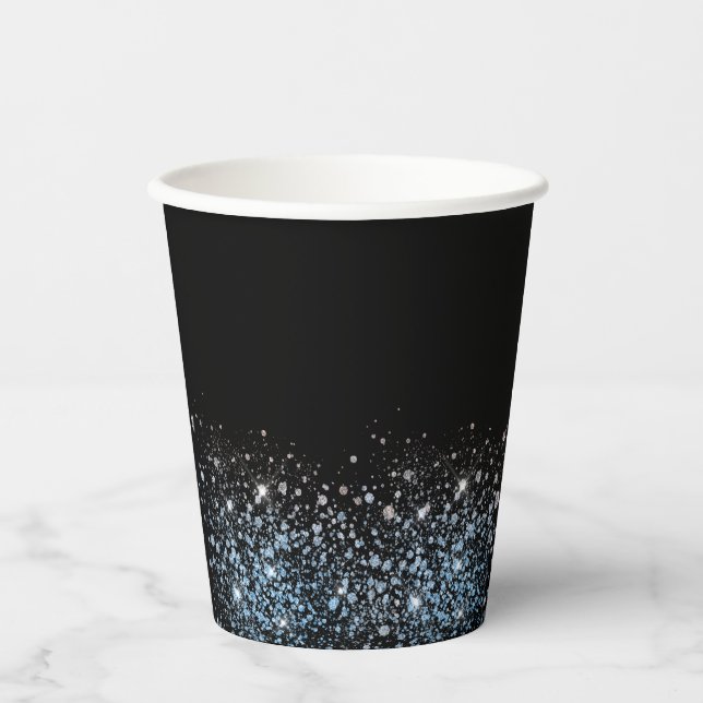 Glam Glitter black party paper cup (Front)