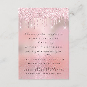 Glam Glitter Drips Rose Gold  Bridal Sweet 16th Invitation