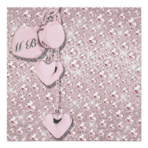 Glam Glitter Girly Pink Poster