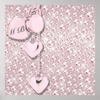 Glam Glitter Girly Pink Poster