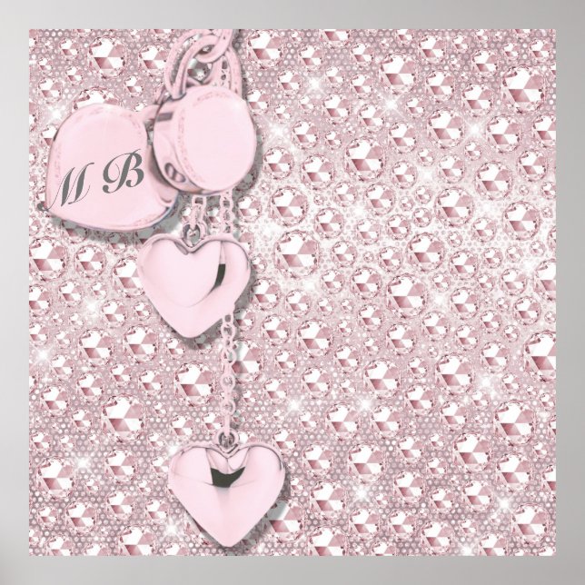 Glam Glitter Girly Pink Poster (Front)