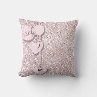Glam Glitter Girly Pink Throw Pillow