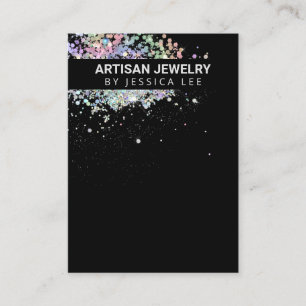 Glam Glitter Holographic Earring Holder Display Business Card