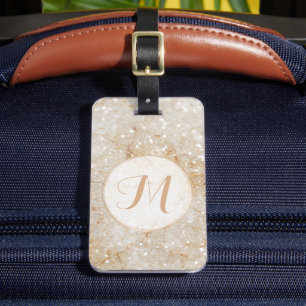 Glam Glitter Monogram Luggage Tag