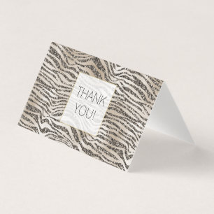 Glam Glitter Zebra Print Thank you