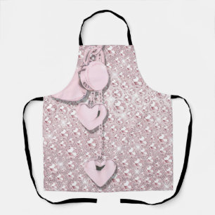 Glam Glitz Hearts Pink  Apron