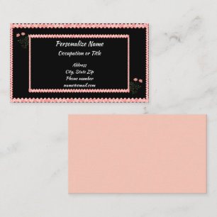 Glam Glitz Hot Pink Black Girly Glitter Borders Business Card