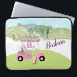 Glam Glitz Monogram Name Rose Gold Golf Cart  Laptop Sleeve<br><div class="desc">Golf Gal - Fun Glitz Glam Rose Gold Diamond Cart-- just a bit "over the top" but ready to run the course -- laptop sleeve --This is a great gift for golf lovers -- fun / distinctive / unique. And with a unique and custom monogram and first name for the...</div>